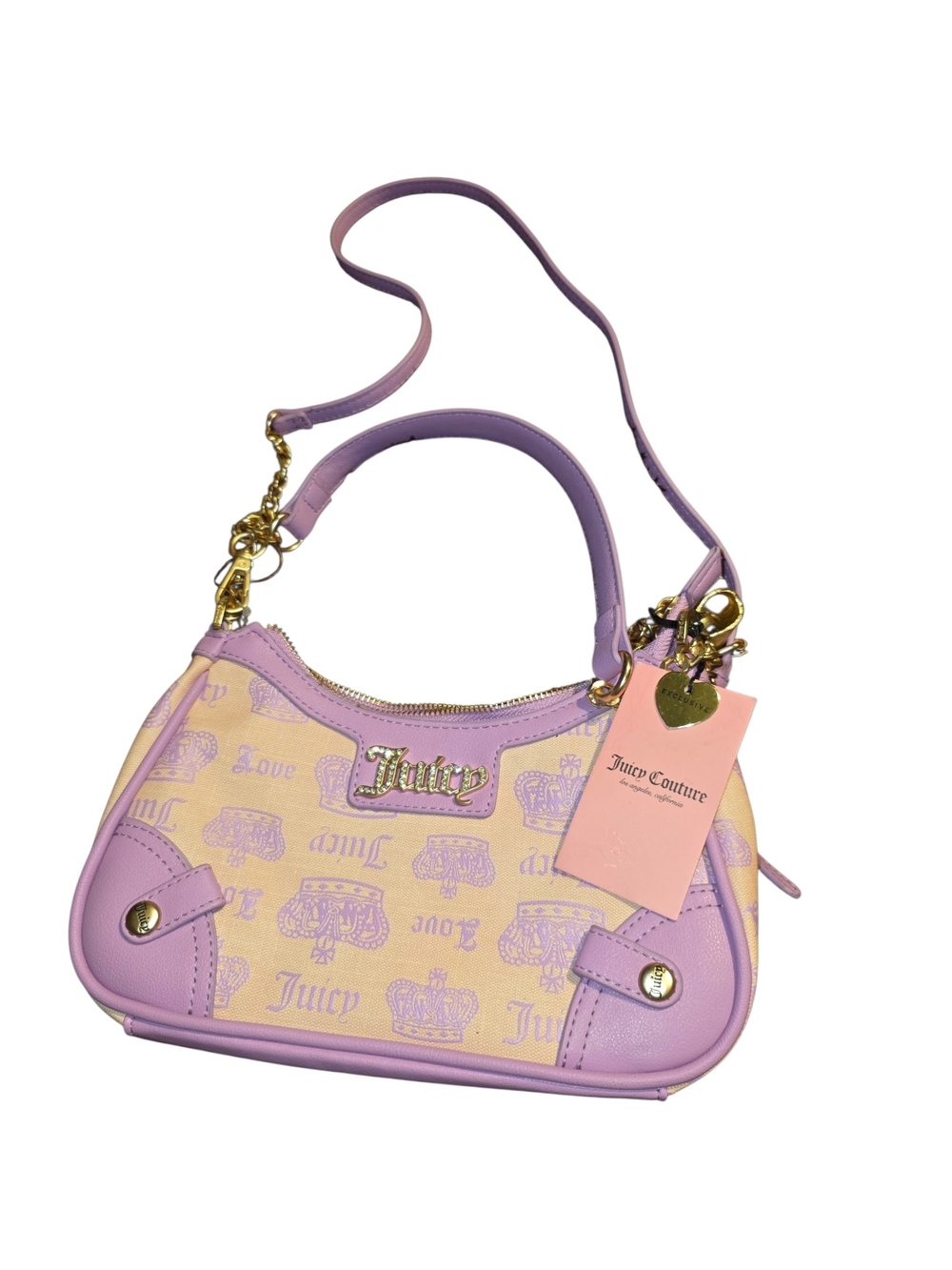 ​NWT Juicy Couture Vintage Couture Shoulder Bag Pink Diamond Viole Monogram